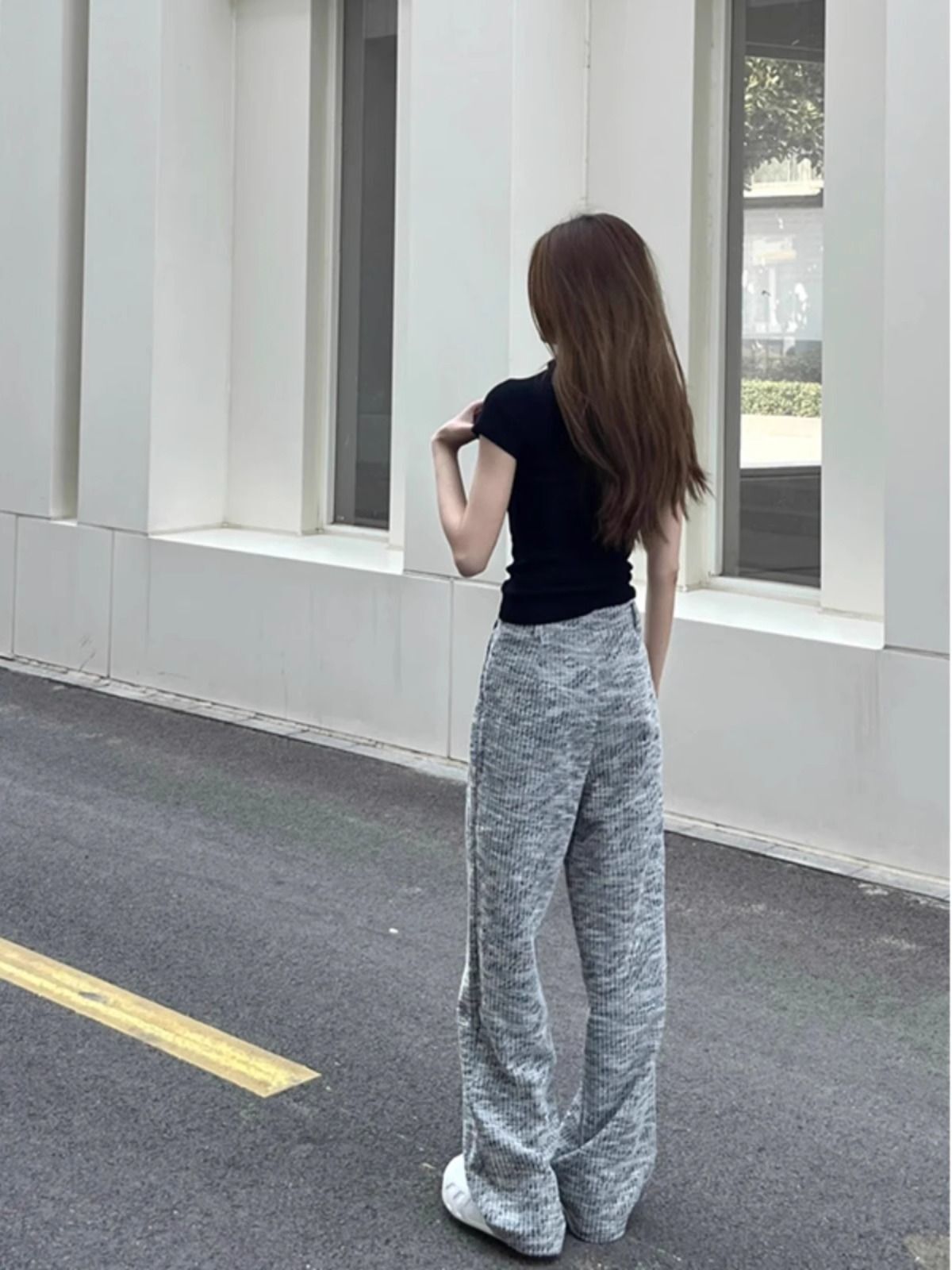 【1*1纯棉 常规款】印花正肩常规短袖 高弹力新款夏季修身显