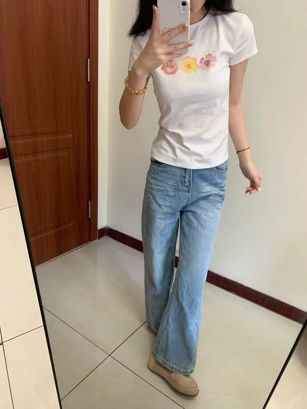 【1*1纯棉 常规款】印花正肩常规短袖 高弹力新款夏季修身显 【1*1纯棉 常规款】印花正肩常规短袖 高弹力新款夏季修身显