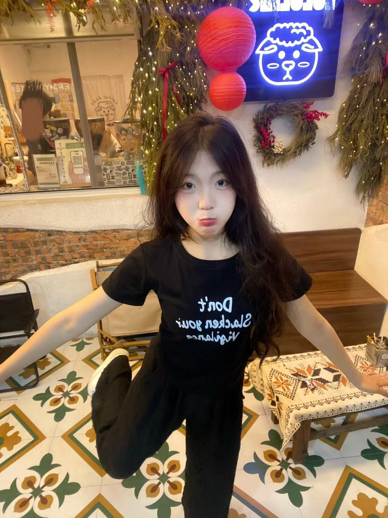 【1*1纯棉 常规款】印花正肩常规短袖 高弹力新款夏季修身显