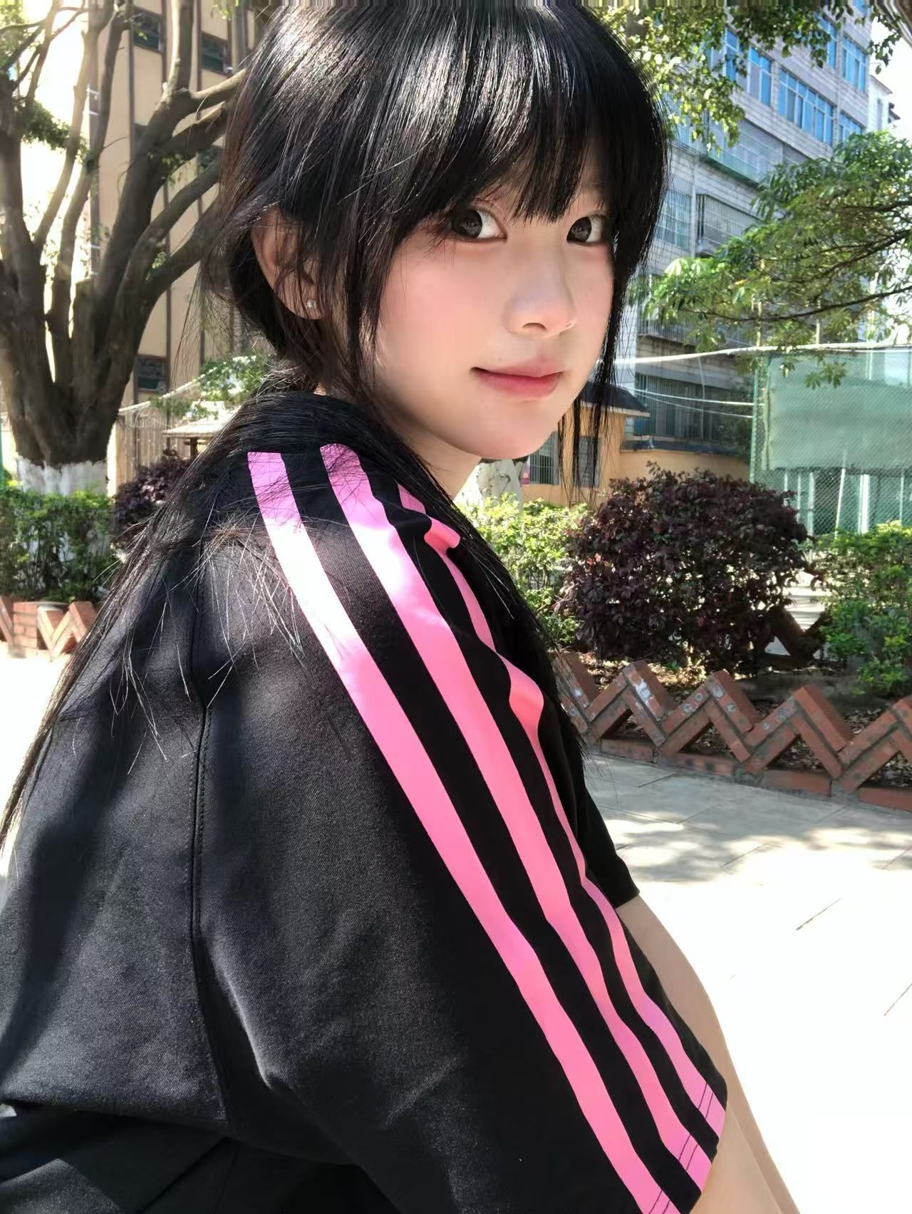 高品质纯棉精梳紧密100%棉宽松短袖t恤三条杠宽松T恤