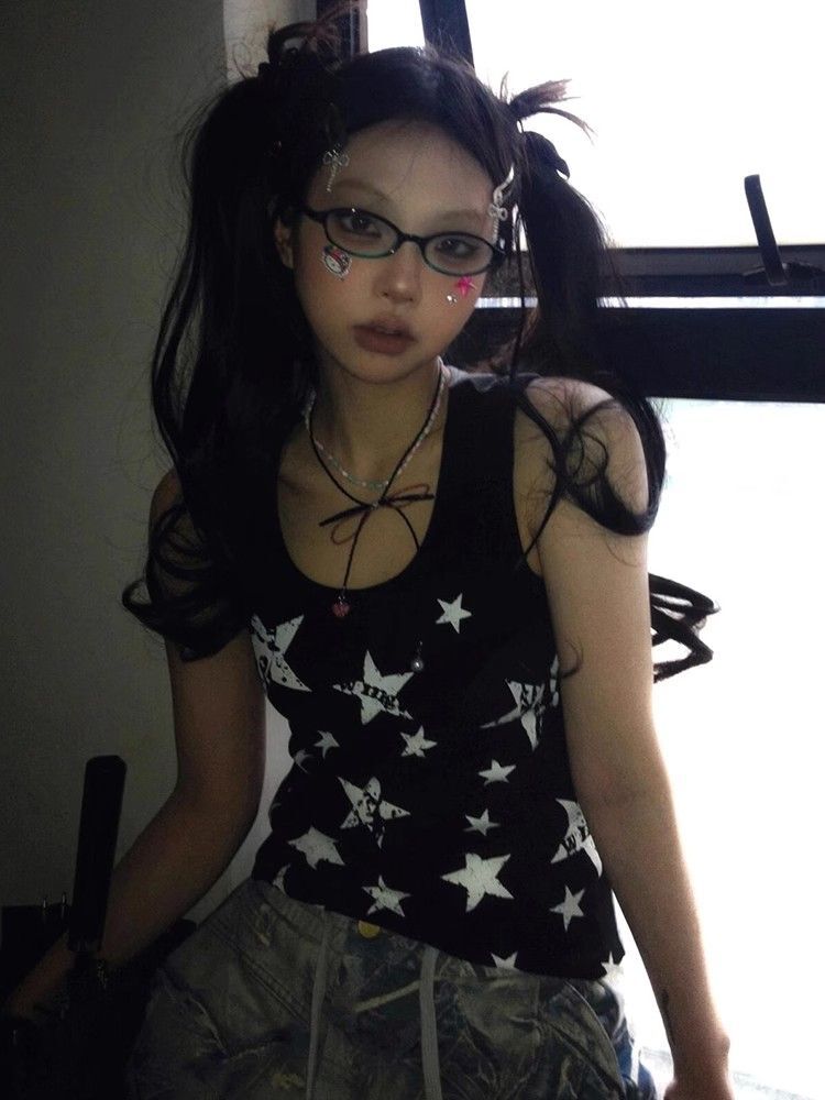 【包肩包领】夏日多巴胺穿搭无袖t恤美式短款辣妹修身显瘦小背心