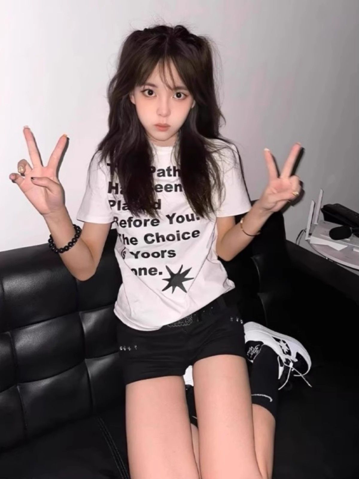 【1*1纯棉 常规款】印花正肩常规短袖 高弹力新款夏季修身显