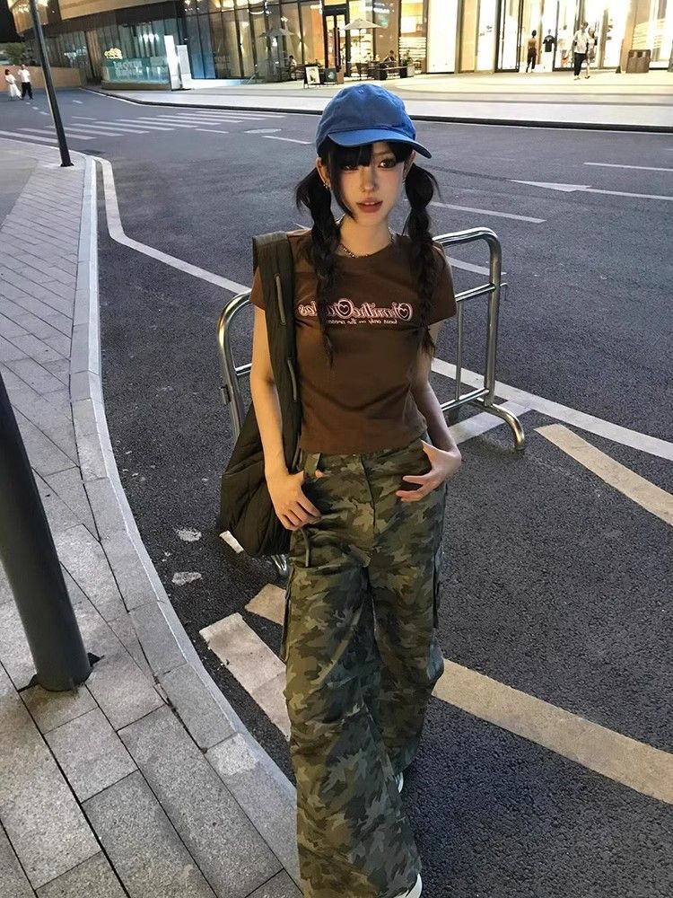 【1*1纯棉 常规款】印花正肩常规短袖 高弹力新款夏季修身显