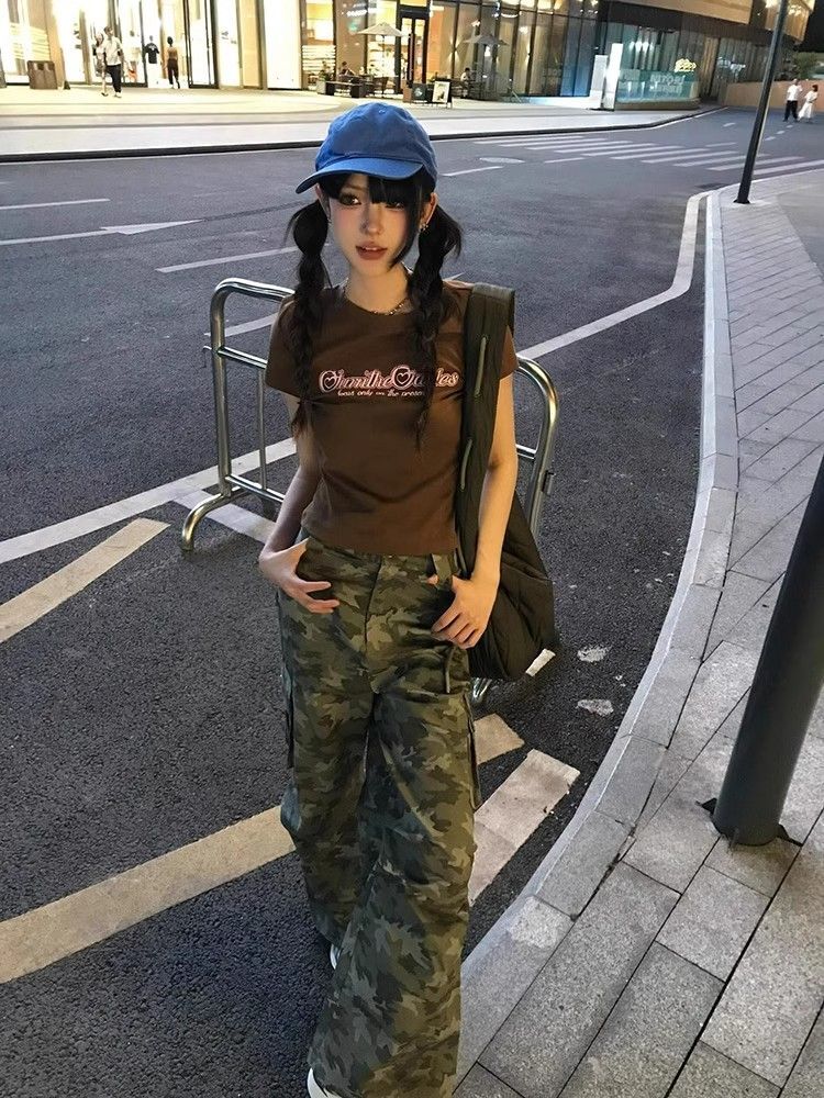 【1*1纯棉 常规款】印花正肩常规短袖 高弹力新款夏季修身显