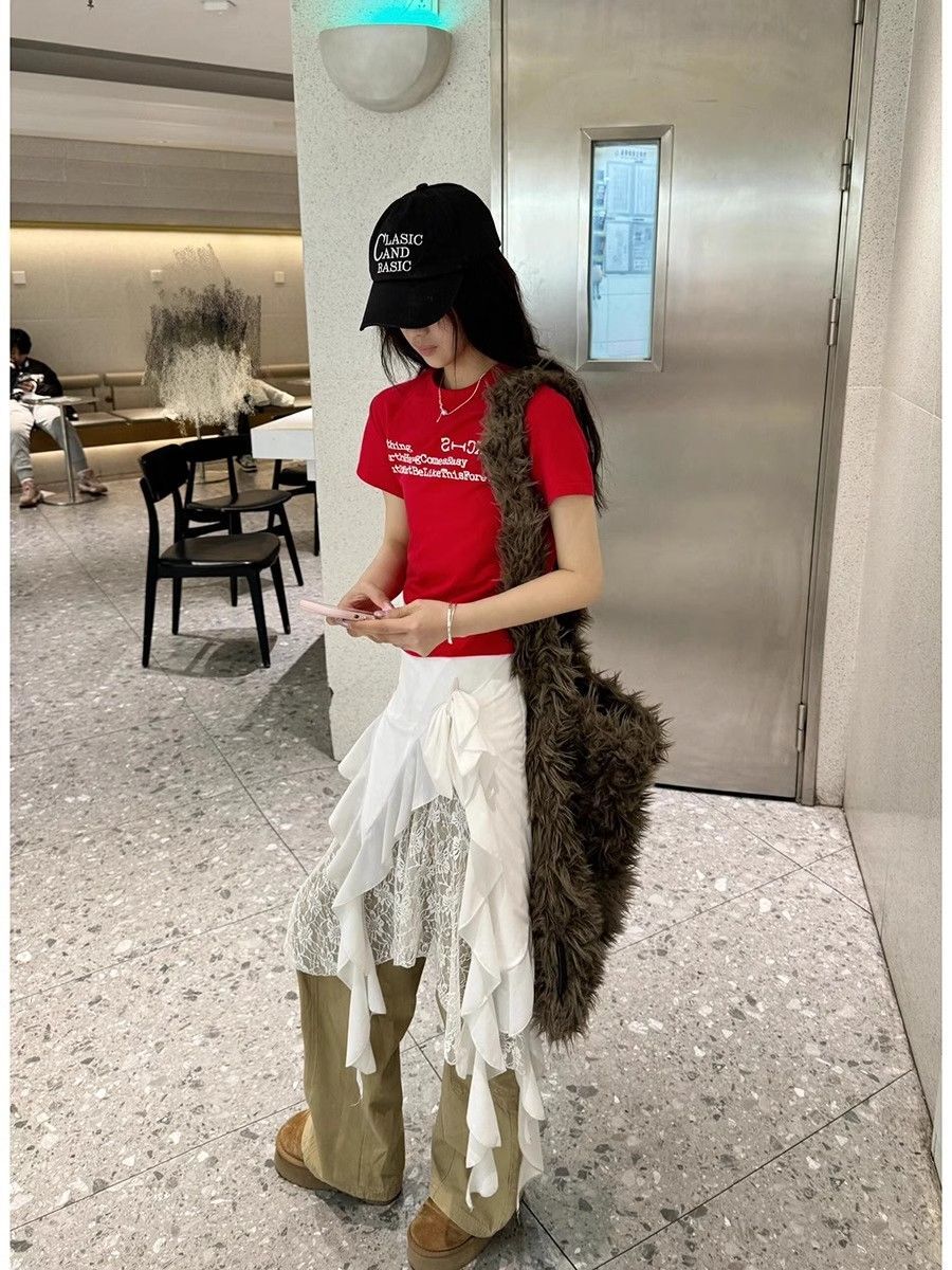 【1*1纯棉 常规款】印花正肩常规短袖 高弹力新款夏季修身显