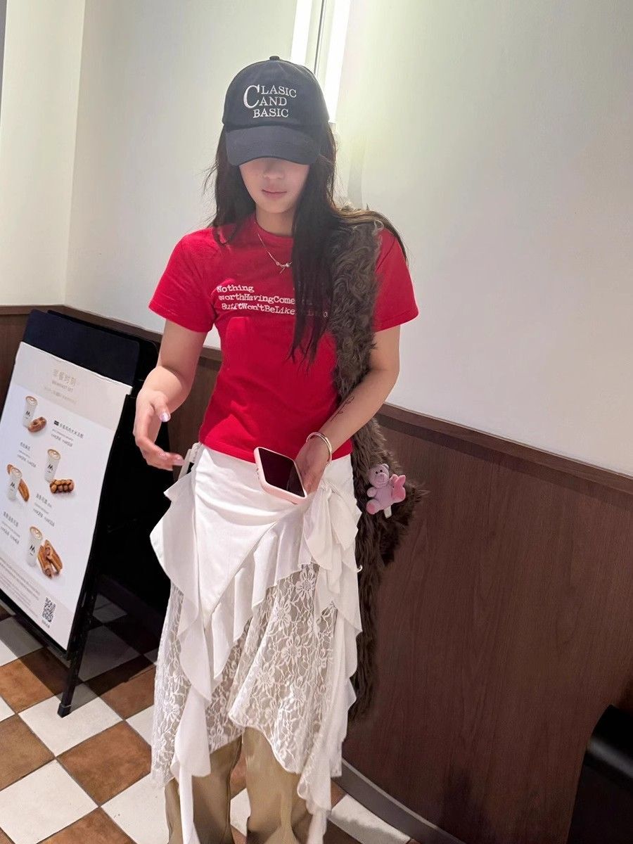 【1*1纯棉 常规款】印花正肩常规短袖 高弹力新款夏季修身显