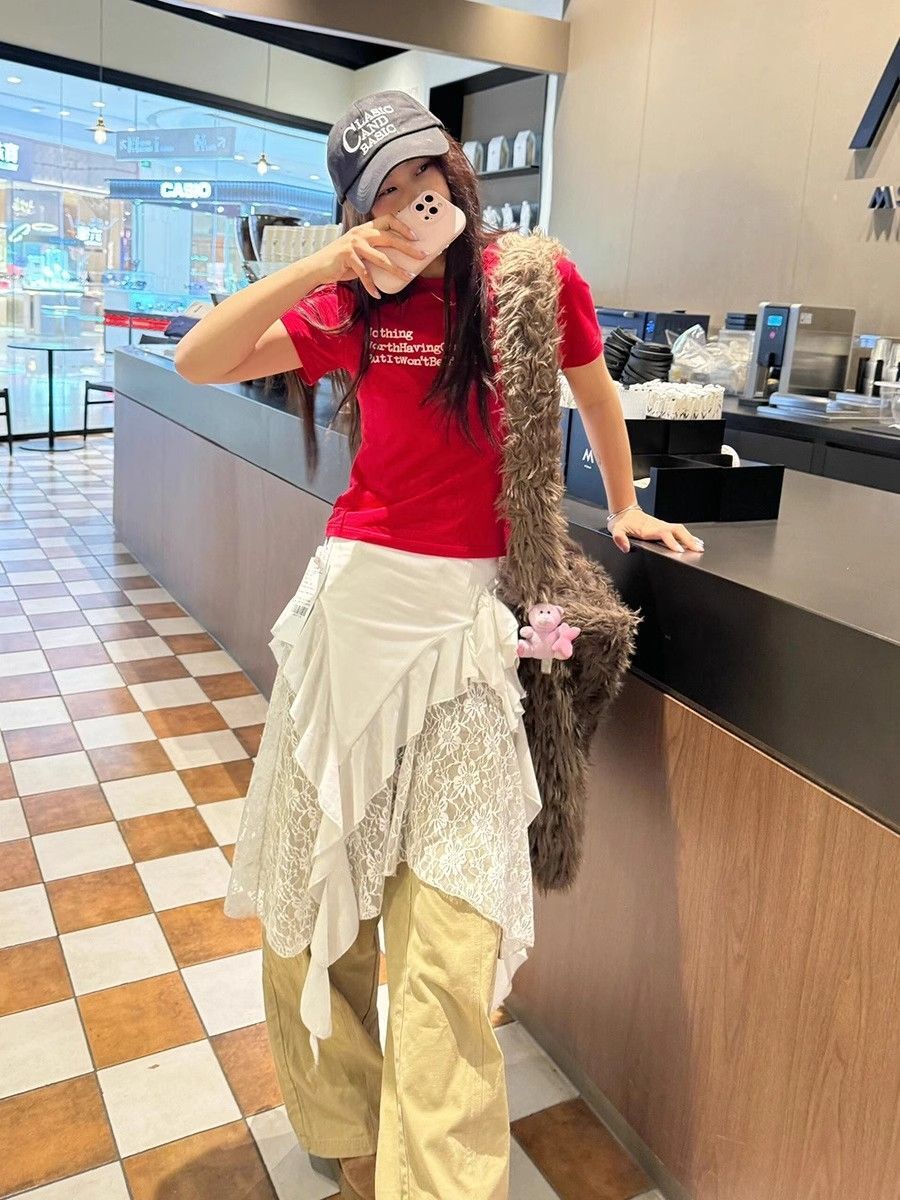 【1*1纯棉 常规款】印花正肩常规短袖 高弹力新款夏季修身显