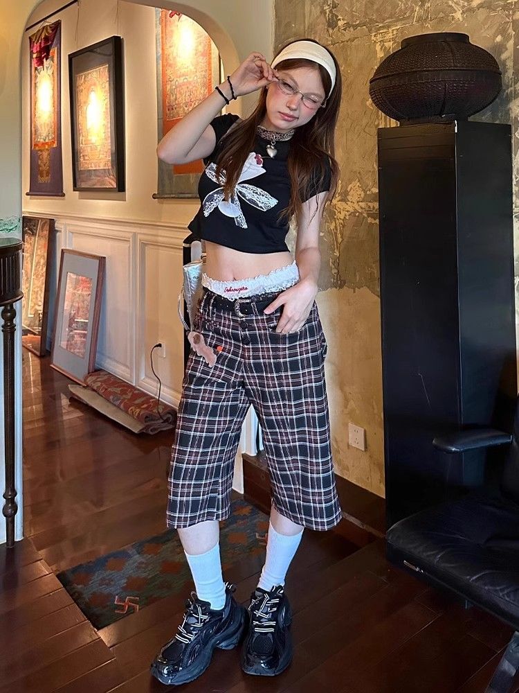 1*1纯棉 高弹力新款夏季短袖短款搭配高腰裤修身显瘦洋气上衣