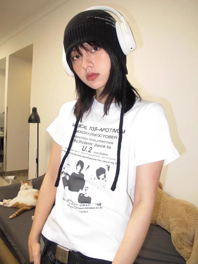 【1*1纯棉 常规款】印花正肩常规短袖 高弹力新款夏季修身显 【1*1纯棉 常规款】印花正肩常规短袖 高弹力新款夏季修身显