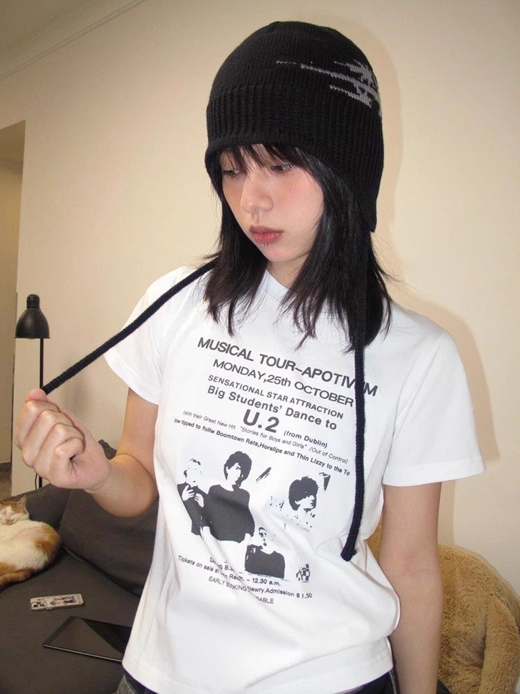 【1*1纯棉 常规款】印花正肩常规短袖 高弹力新款夏季修身显