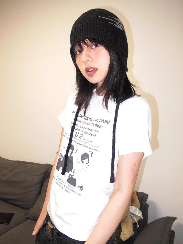 【1*1纯棉 常规款】印花正肩常规短袖 高弹力新款夏季修身显