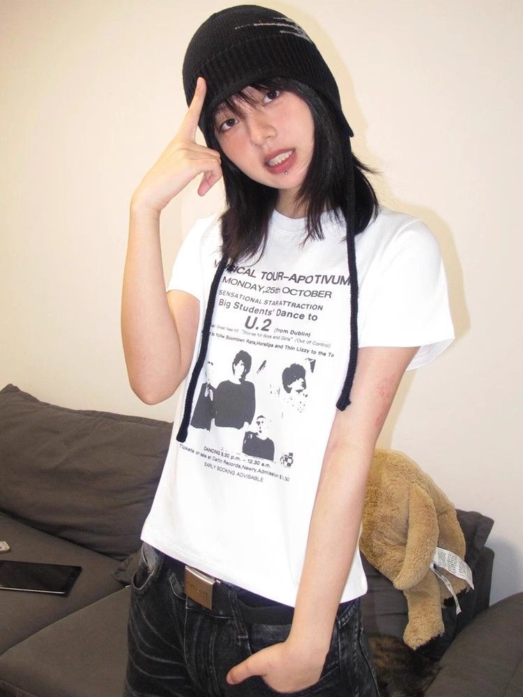 【1*1纯棉 常规款】印花正肩常规短袖 高弹力新款夏季修身显