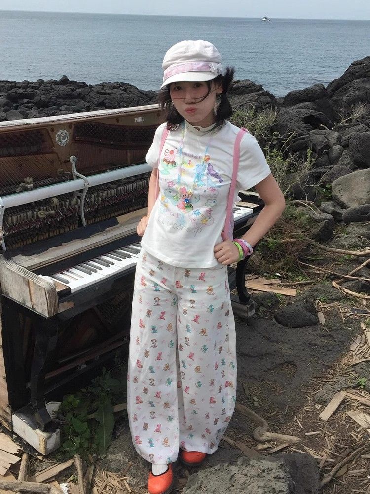 【1*1纯棉 常规款】印花正肩常规短袖 高弹力新款夏季修身显 【1*1纯棉 常规款】印花正肩常规短袖 高弹力新款夏季修身显