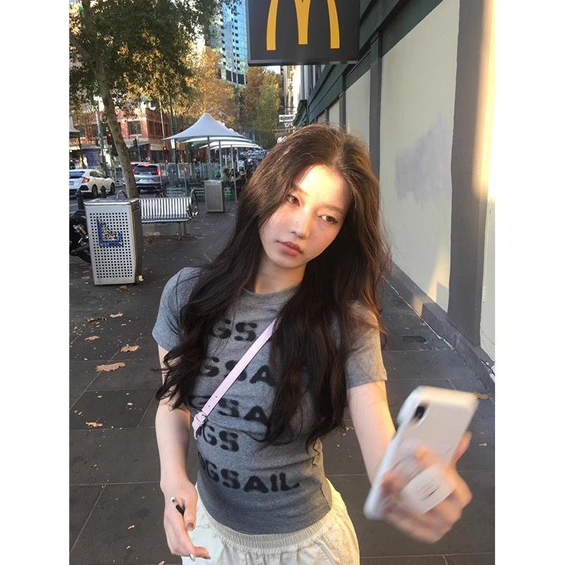 【1*1纯棉 常规款】印花正肩常规短袖 高弹力新款夏季修身显 【1*1纯棉 常规款】印花正肩常规短袖 高弹力新款夏季修身显