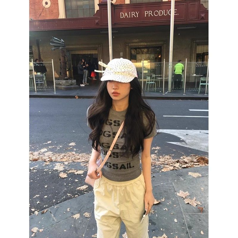 【1*1纯棉 常规款】印花正肩常规短袖 高弹力新款夏季修身显