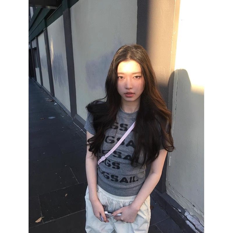 【1*1纯棉 常规款】印花正肩常规短袖 高弹力新款夏季修身显