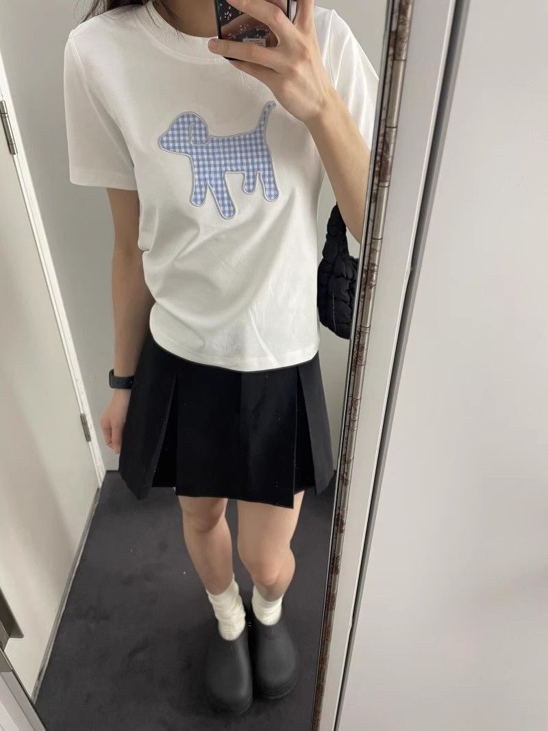 【1*1纯棉 常规款】印花正肩常规短袖 高弹力新款夏季修身显 【1*1纯棉 常规款】印花正肩常规短袖 高弹力新款夏季修身显