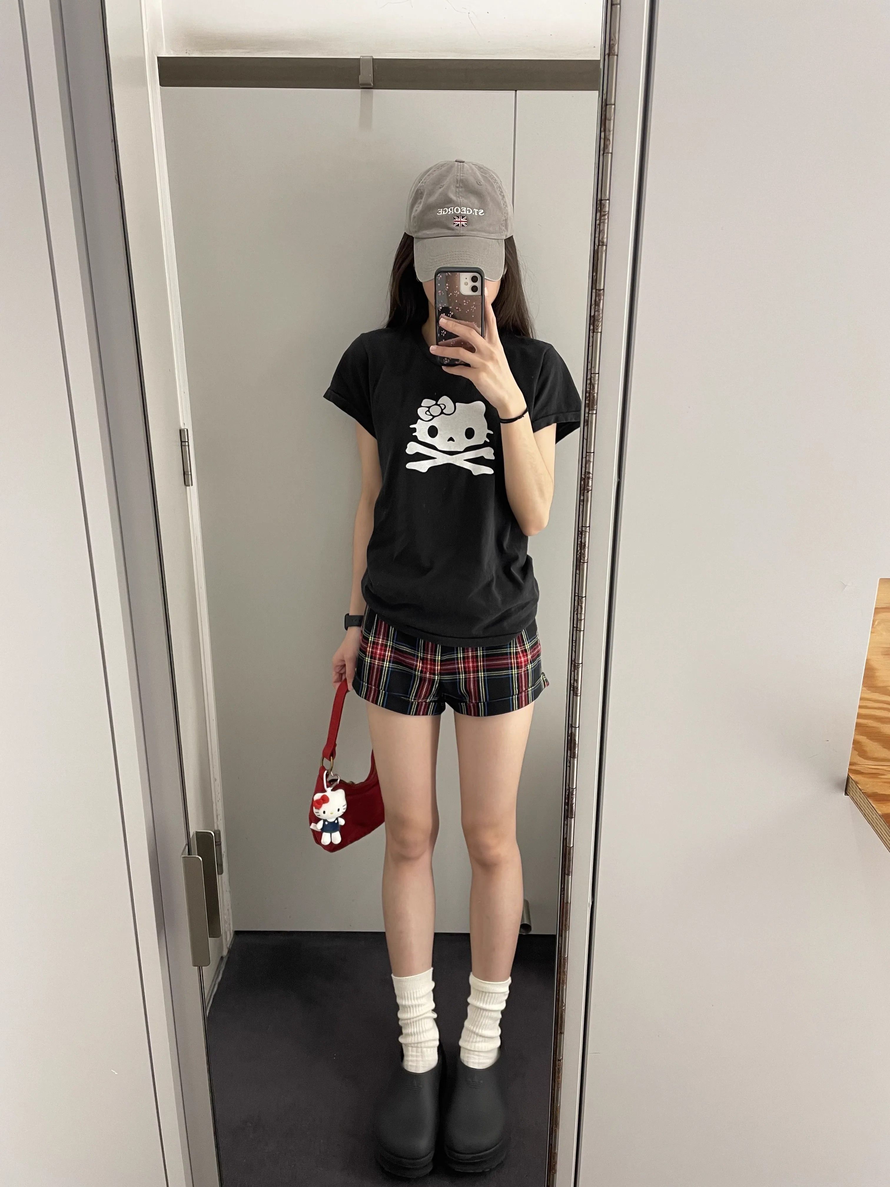 【1*1纯棉 常规款】印花正肩常规短袖 高弹力新款夏季修身显