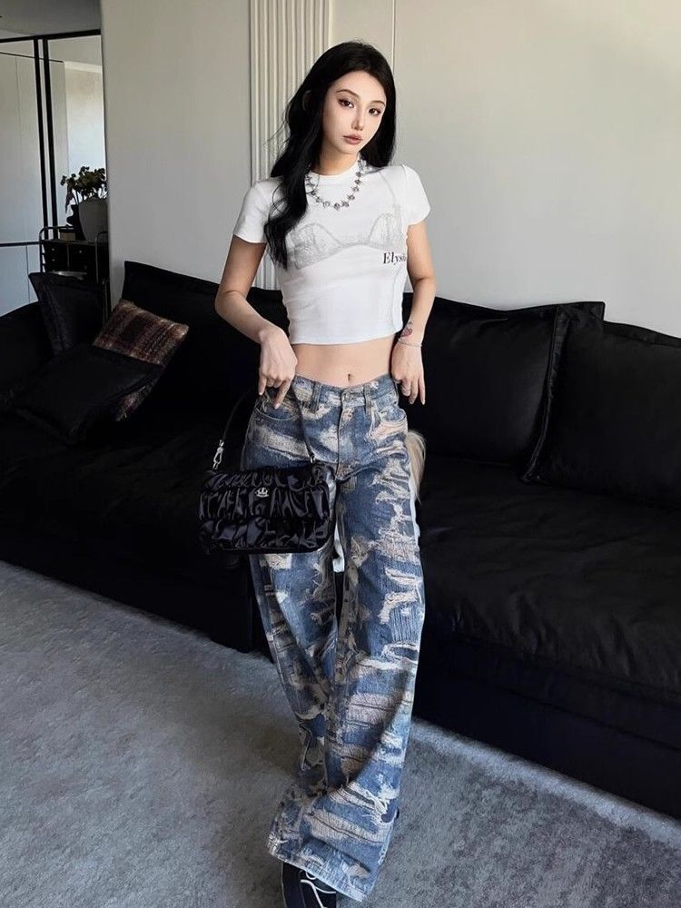 1*1纯棉 高弹力新款夏季短袖短款搭配高腰裤修身显瘦洋气上衣