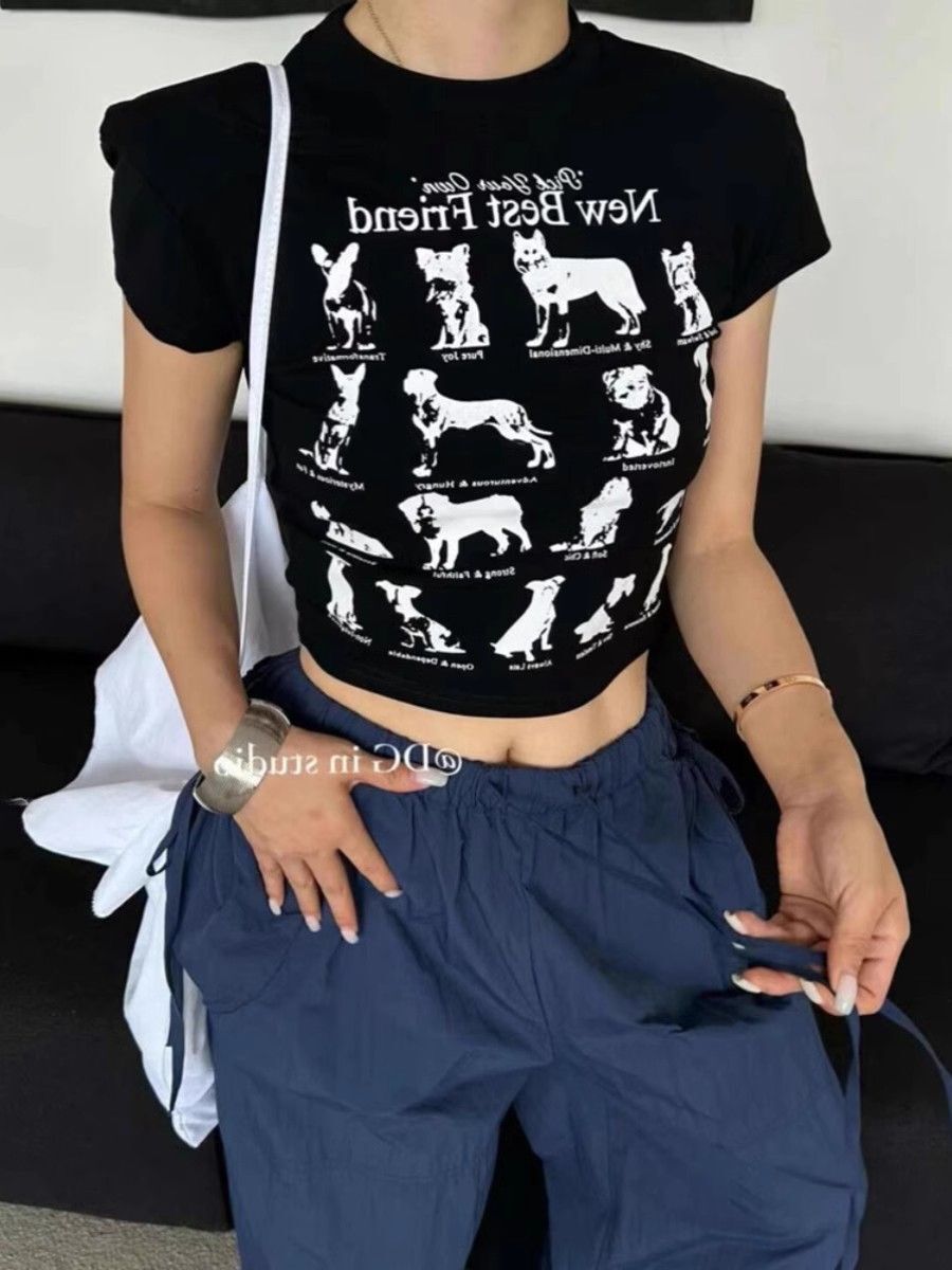 1*1纯棉 高弹力新款夏季短袖短款搭配高腰裤修身显瘦洋气上衣 1*1纯棉 高弹力新款夏季短袖短款搭配高腰裤修身显瘦洋气上衣