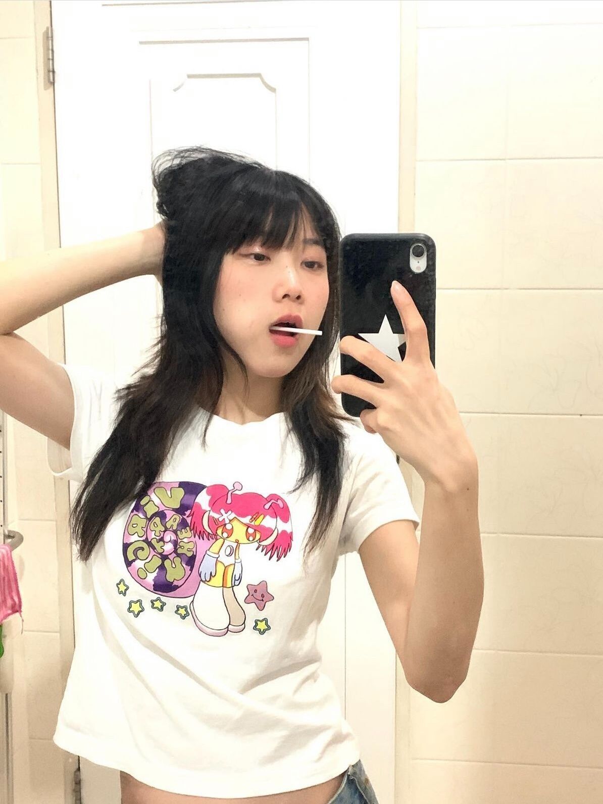 【1*1纯棉 常规款】印花正肩常规短袖 高弹力新款夏季修身显 【1*1纯棉 常规款】印花正肩常规短袖 高弹力新款夏季修身显