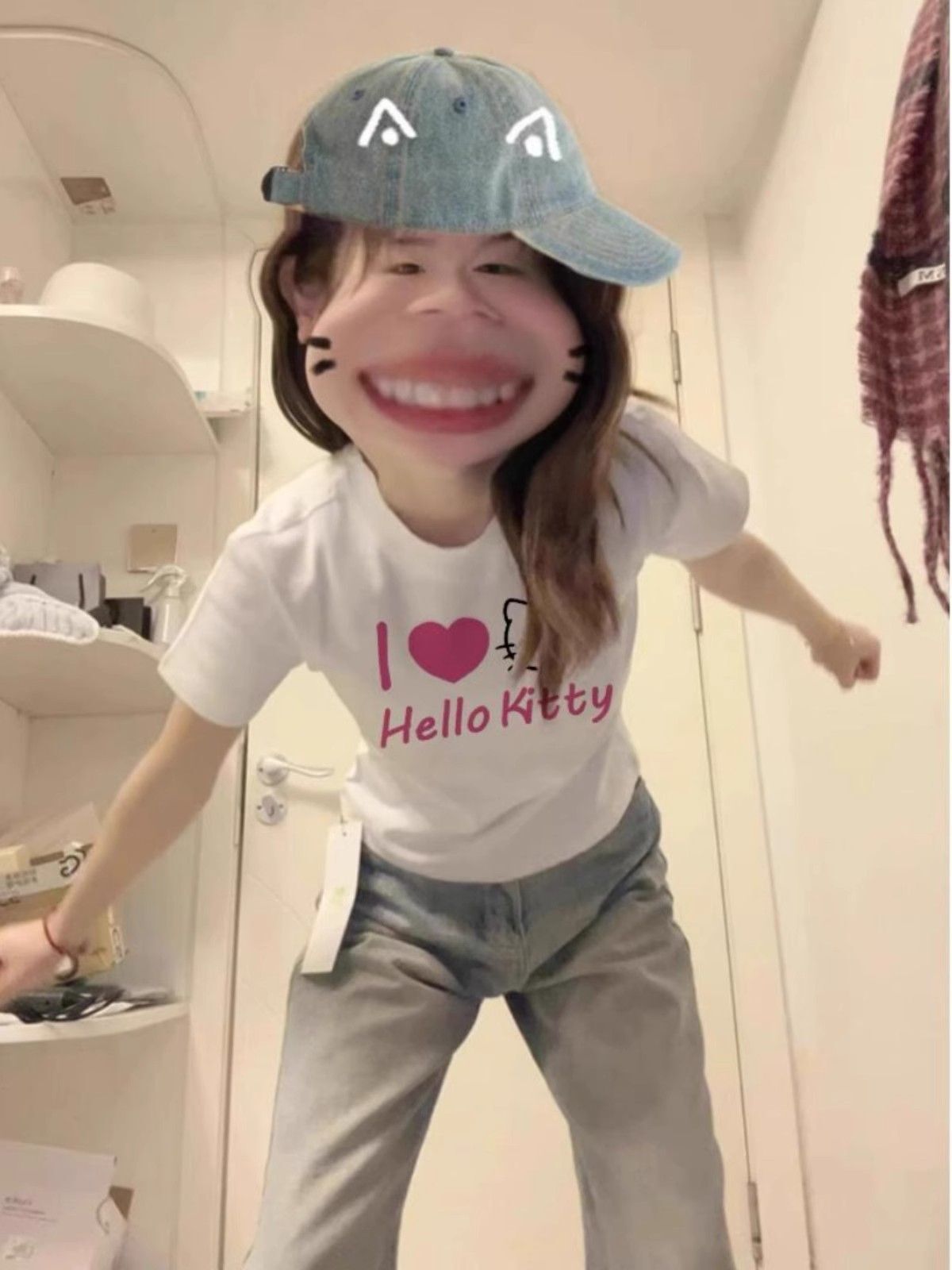 【1*1纯棉 常规款】印花正肩常规短袖 高弹力新款夏季修身显