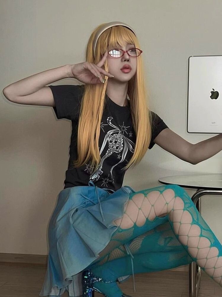 【1*1纯棉 常规款】印花正肩常规短袖 高弹力新款夏季修身显