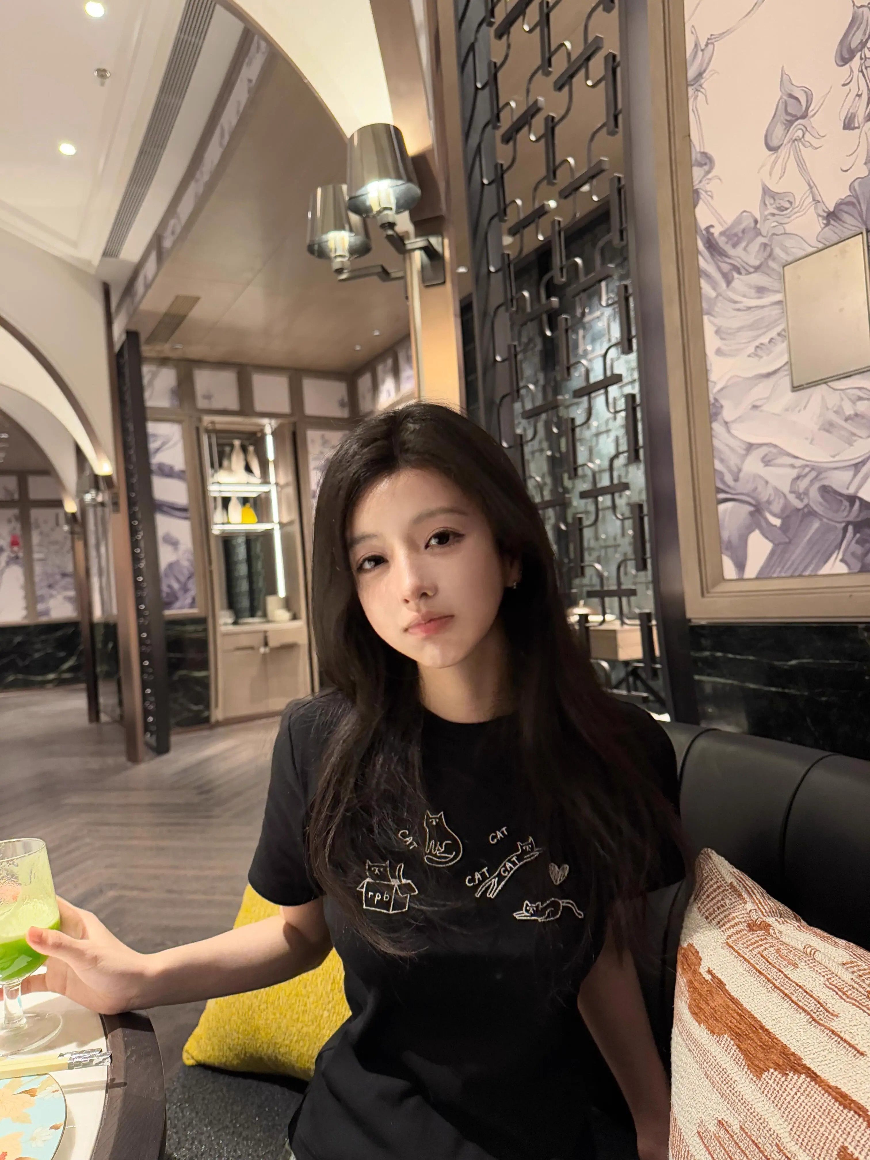 【1*1纯棉 常规款】印花正肩常规短袖 高弹力新款夏季修身显