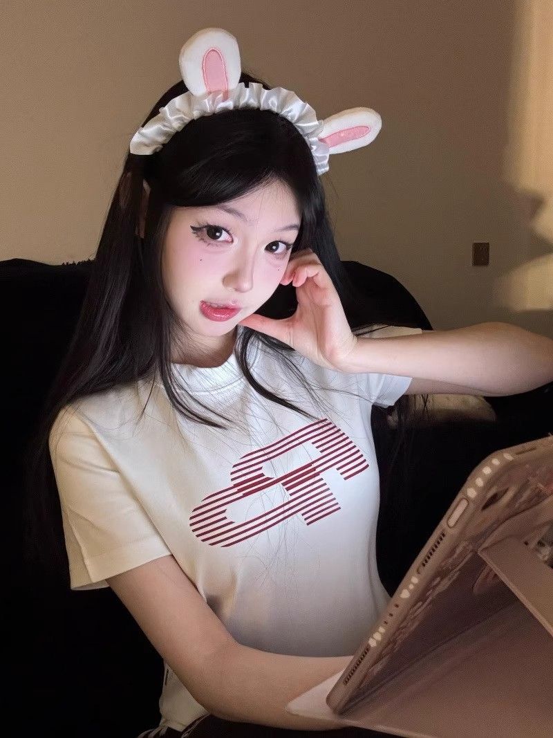 【1*1纯棉 常规款】印花正肩常规短袖 高弹力新款夏季修身显