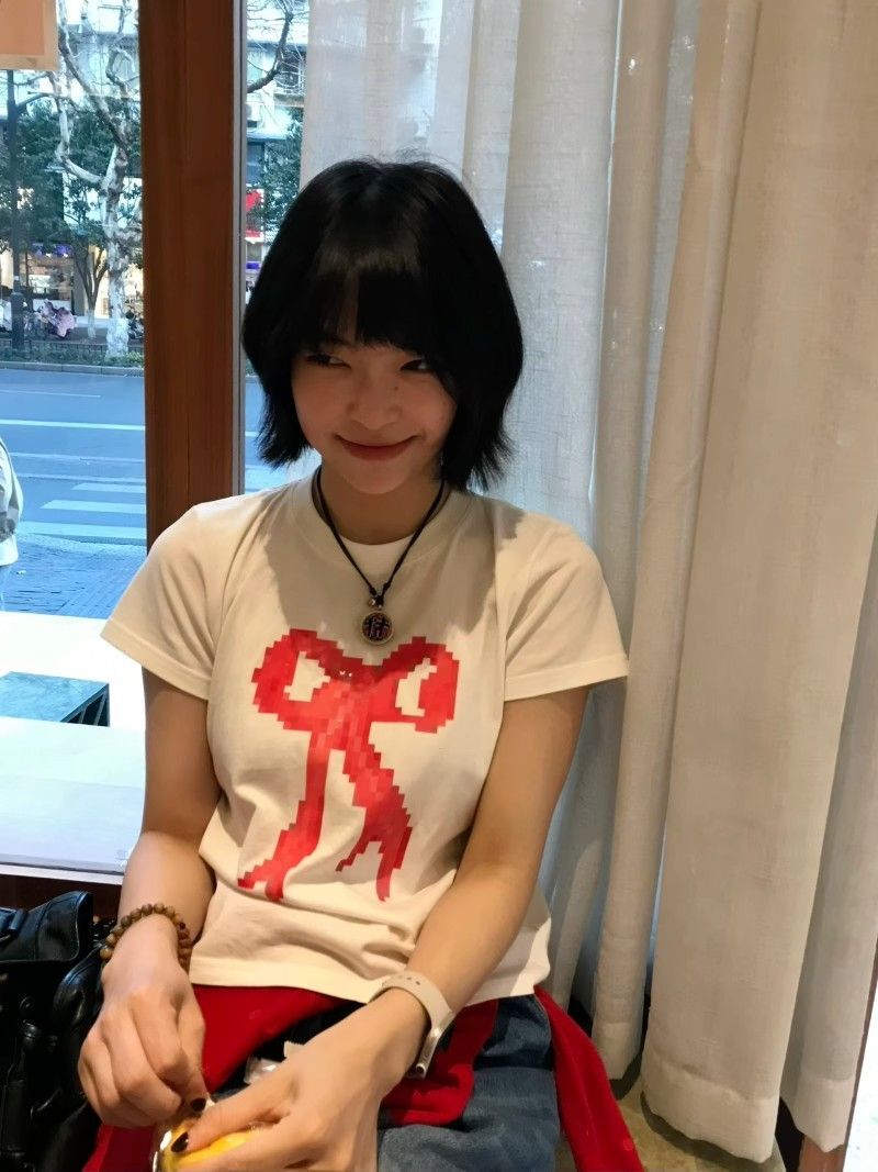 【1*1纯棉 常规款】印花正肩常规短袖 高弹力新款夏季修身显