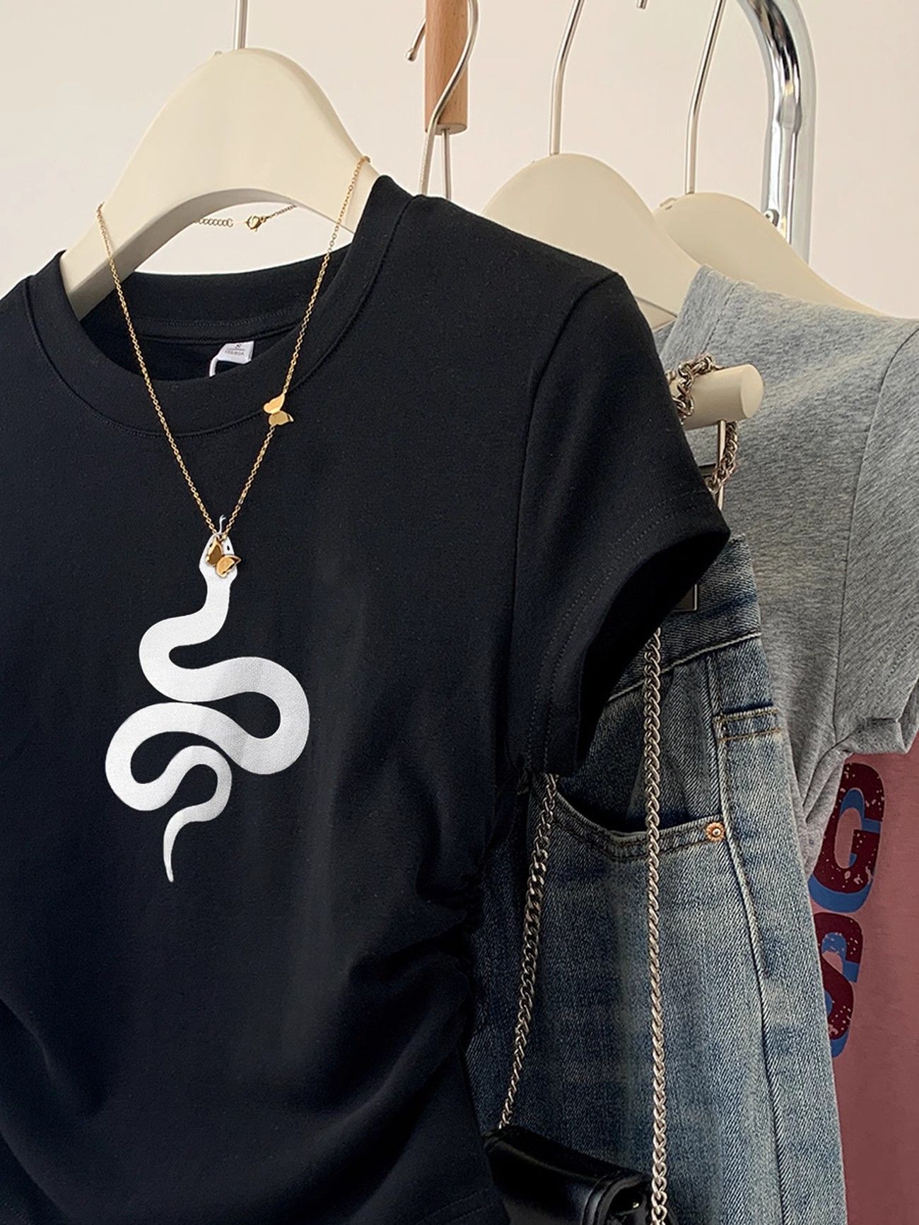 1*1纯棉 高弹力】褶皱收腰小飞袖短袖t恤女夏季新款修身T恤