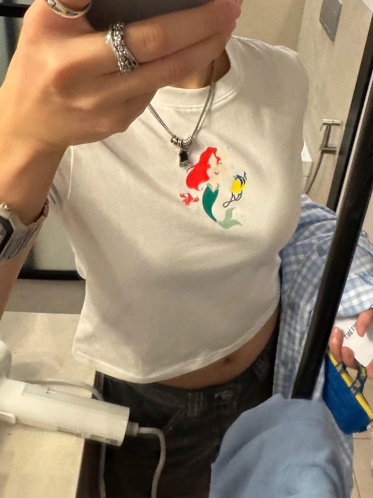 1*1纯棉 高弹力新款夏季短袖短款搭配高腰裤修身显瘦洋气上衣