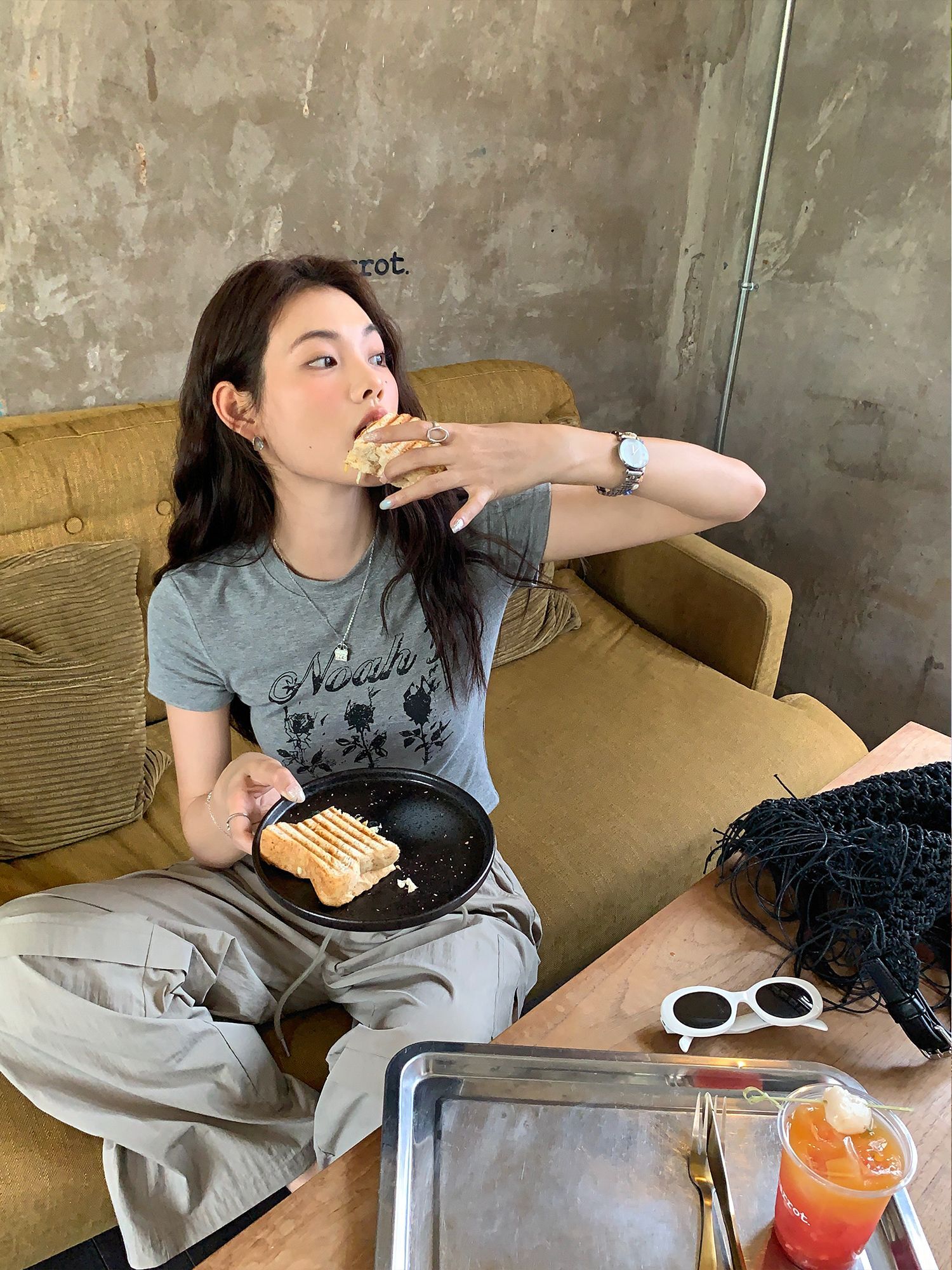 1*1纯棉 高弹力新款夏季短袖短款搭配高腰裤修身显瘦洋气上衣