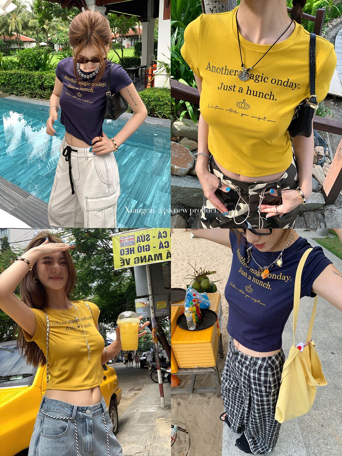 1*1纯棉 高弹力新款夏季短袖短款搭配高腰裤修身显瘦洋气上衣