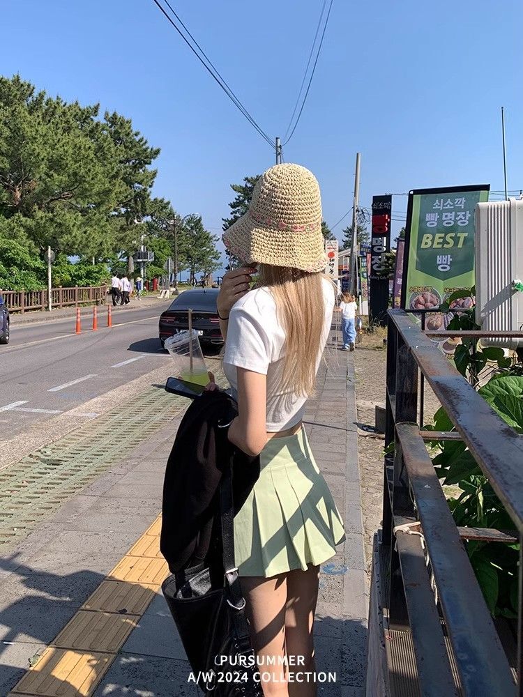 1*1纯棉 高弹力新款夏季短袖短款搭配高腰裤修身显瘦洋气上衣