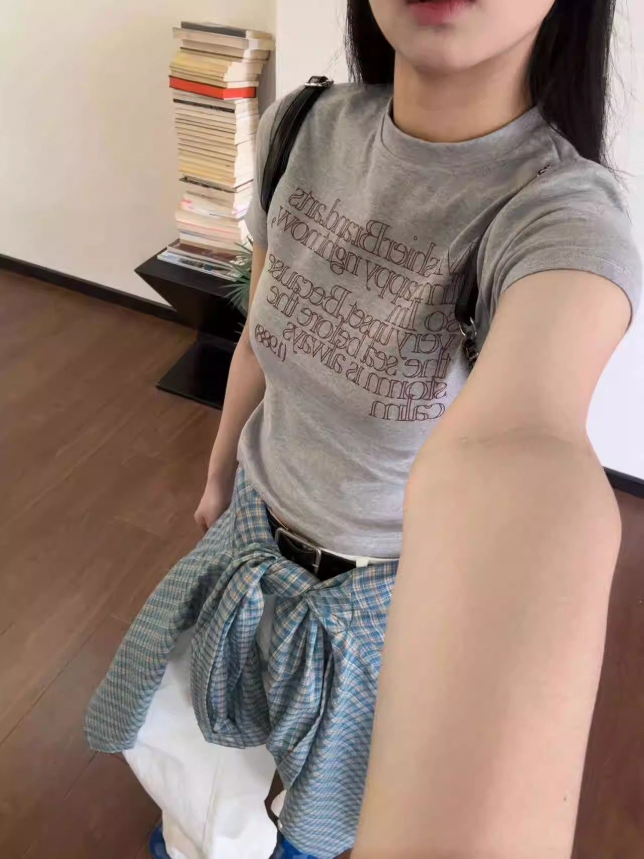 1*1纯棉 高弹力新款夏季短袖短款搭配高腰裤修身显瘦洋气上衣