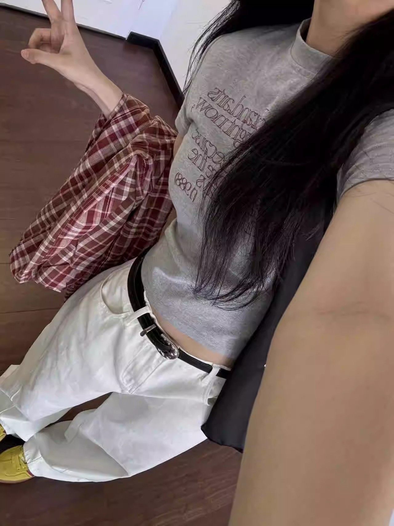 1*1纯棉 高弹力新款夏季短袖短款搭配高腰裤修身显瘦洋气上衣