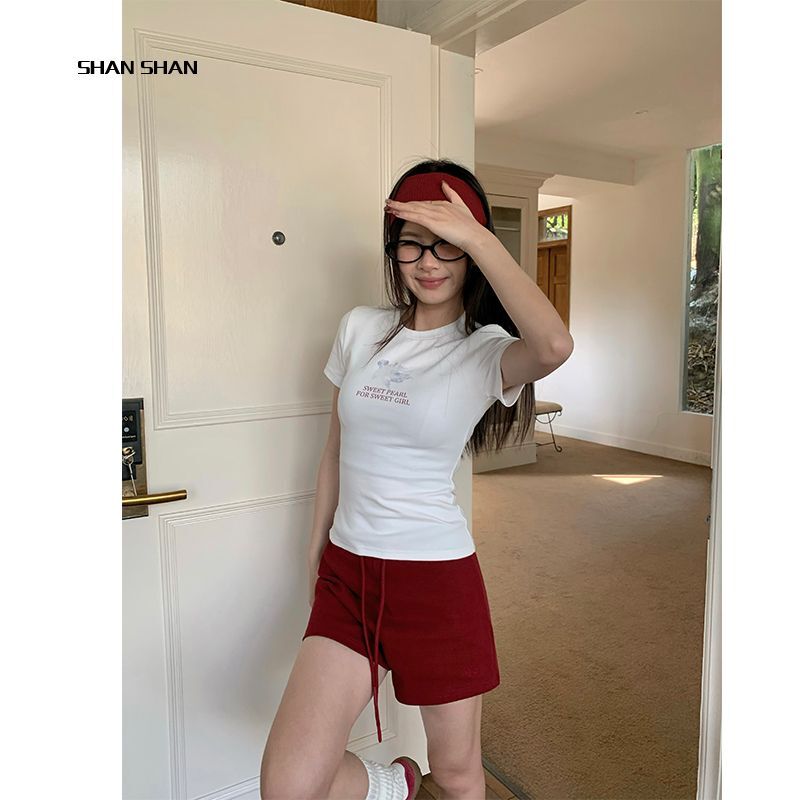 【1*1纯棉 常规款】印花正肩常规短袖 高弹力新款夏季修身显 【1*1纯棉 常规款】印花正肩常规短袖 高弹力新款夏季修身显