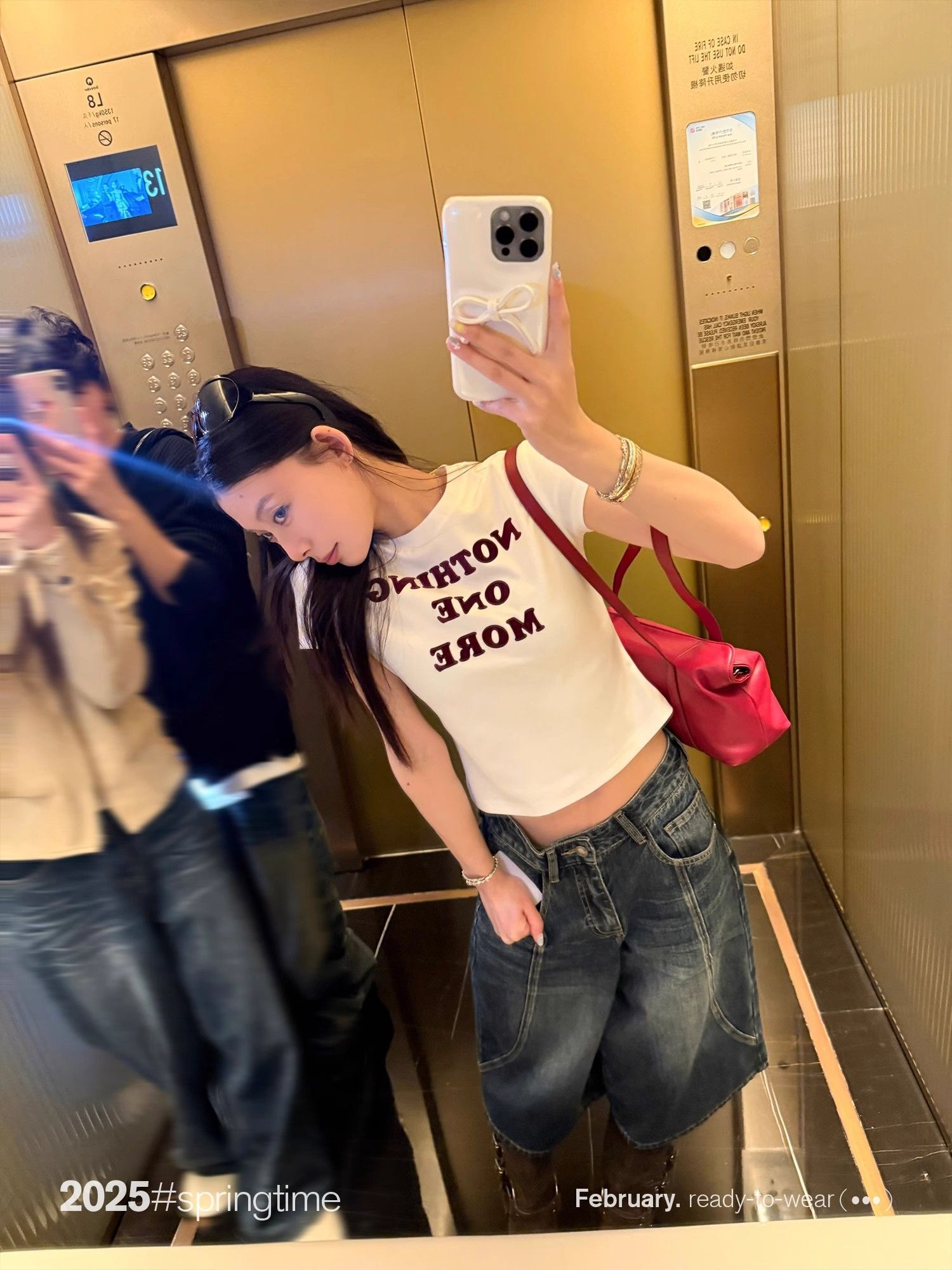 【1*1纯棉 常规款】印花正肩常规短袖 高弹力新款夏季修身显