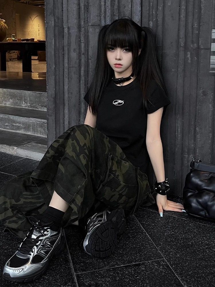 【1*1纯棉 常规款】印花正肩常规短袖 高弹力新款夏季修身显