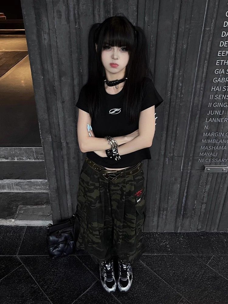 【1*1纯棉 常规款】印花正肩常规短袖 高弹力新款夏季修身显