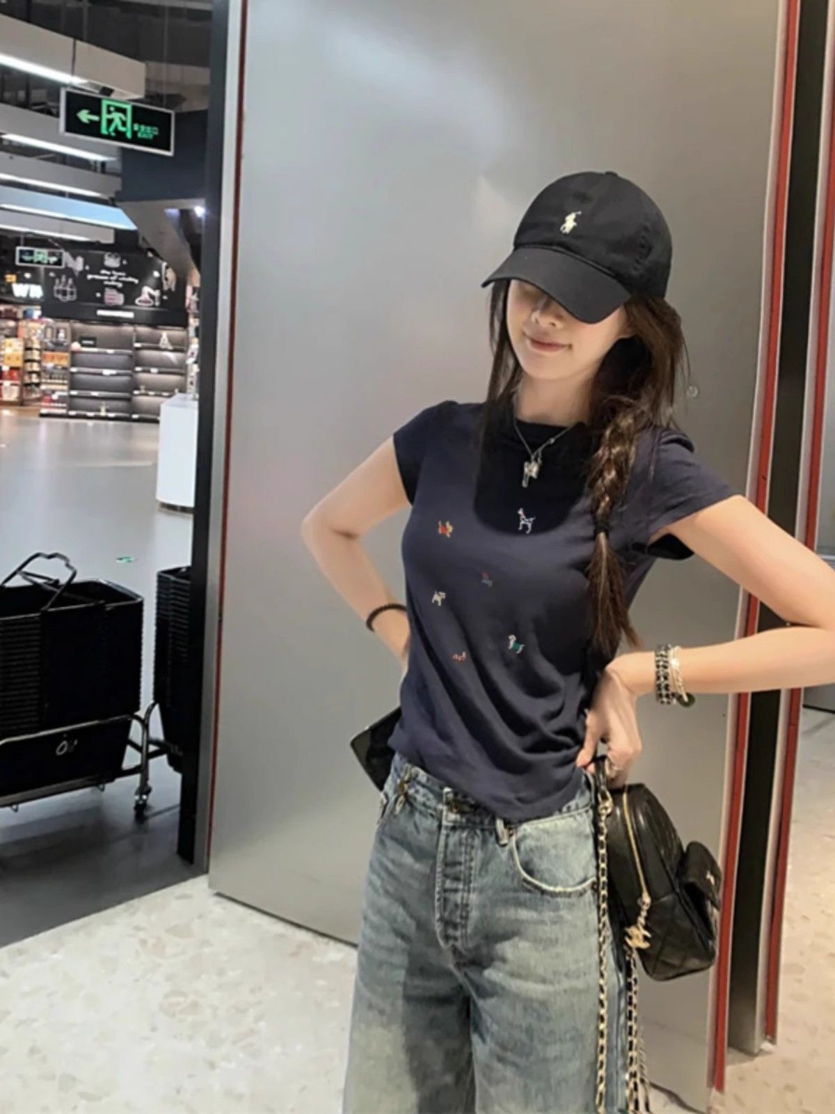 【1*1纯棉 常规款】印花正肩常规短袖 高弹力新款夏季修身显 【1*1纯棉 常规款】印花正肩常规短袖 高弹力新款夏季修身显