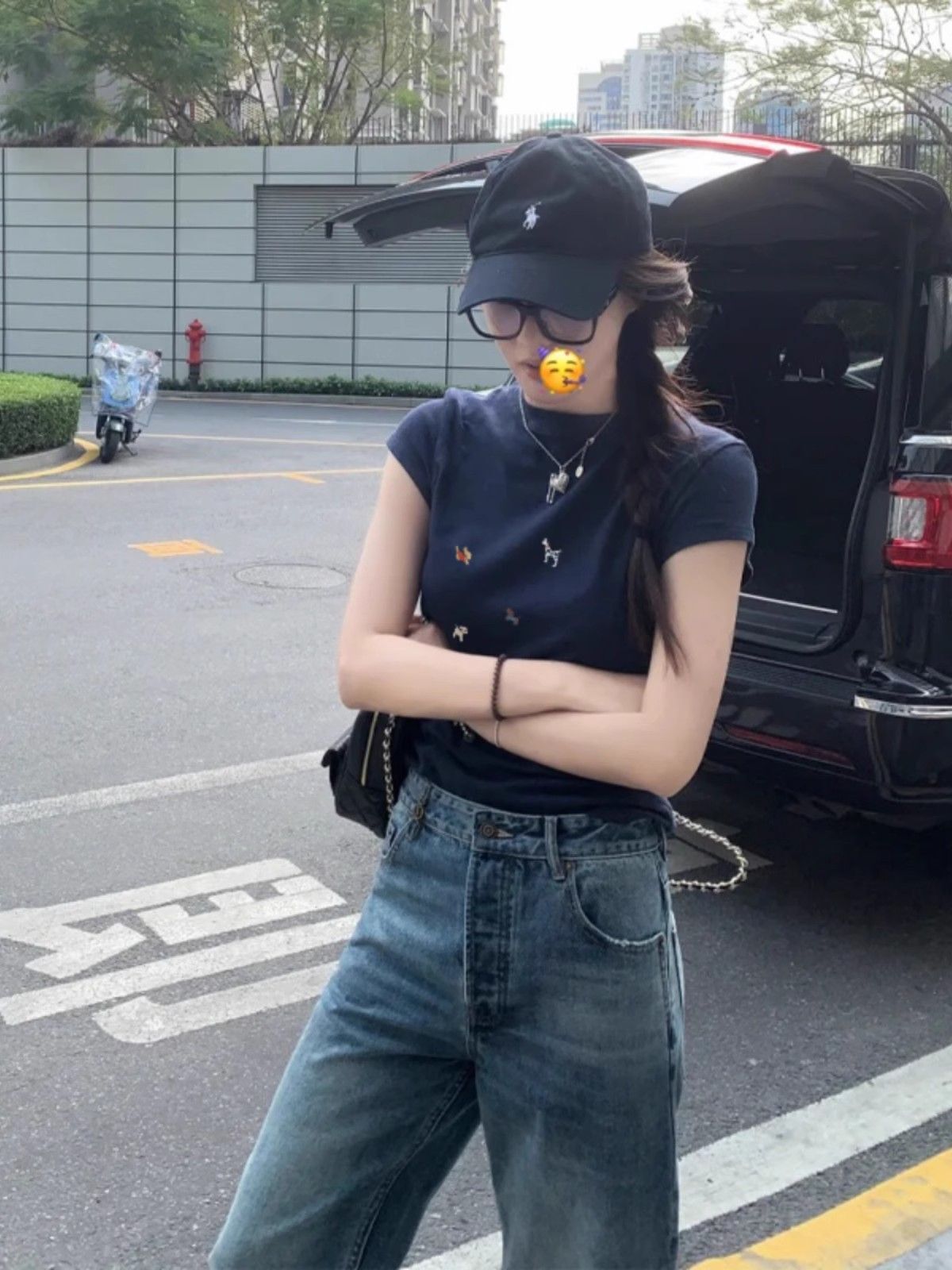 【1*1纯棉 常规款】印花正肩常规短袖 高弹力新款夏季修身显