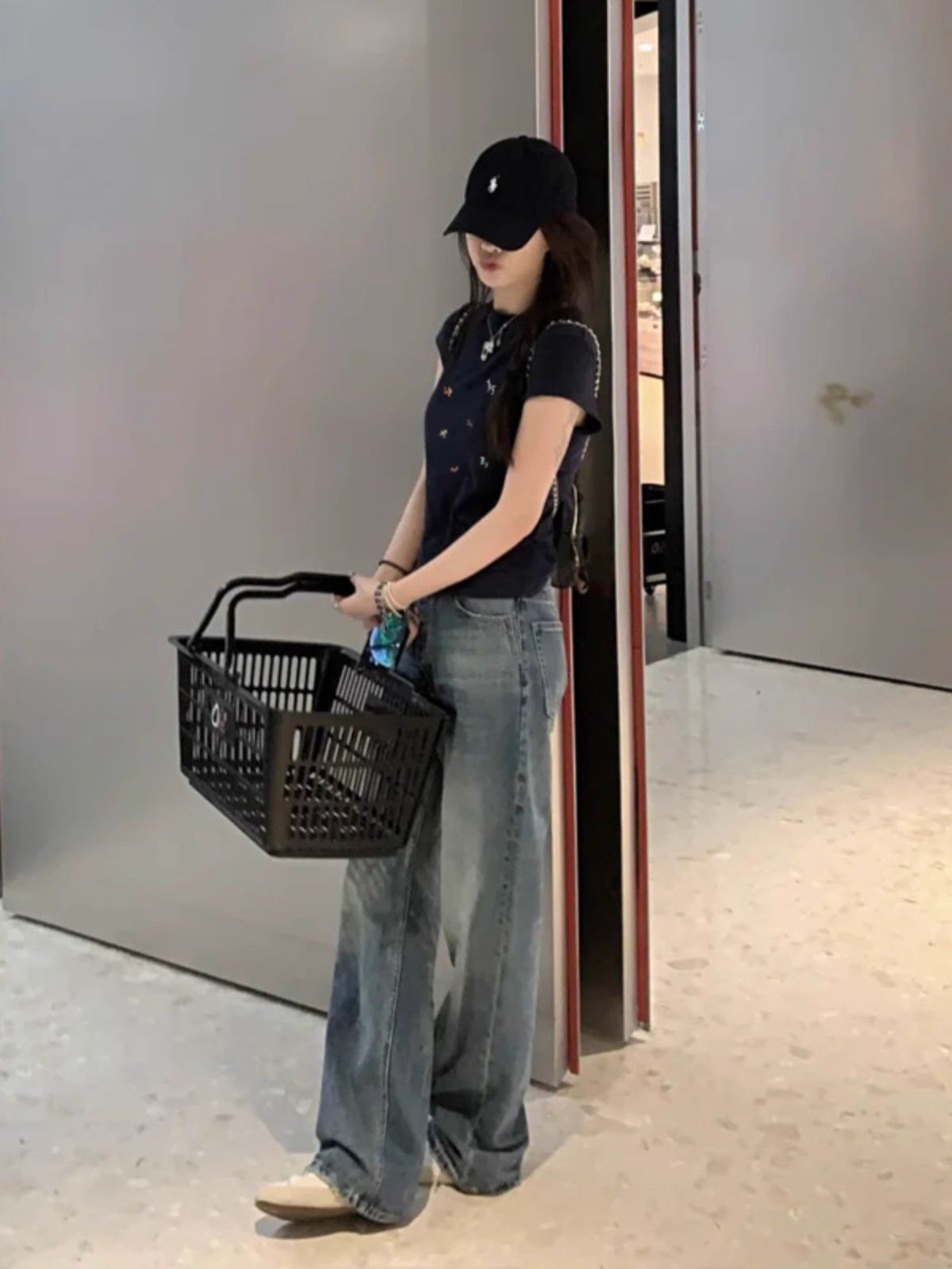 【1*1纯棉 常规款】印花正肩常规短袖 高弹力新款夏季修身显