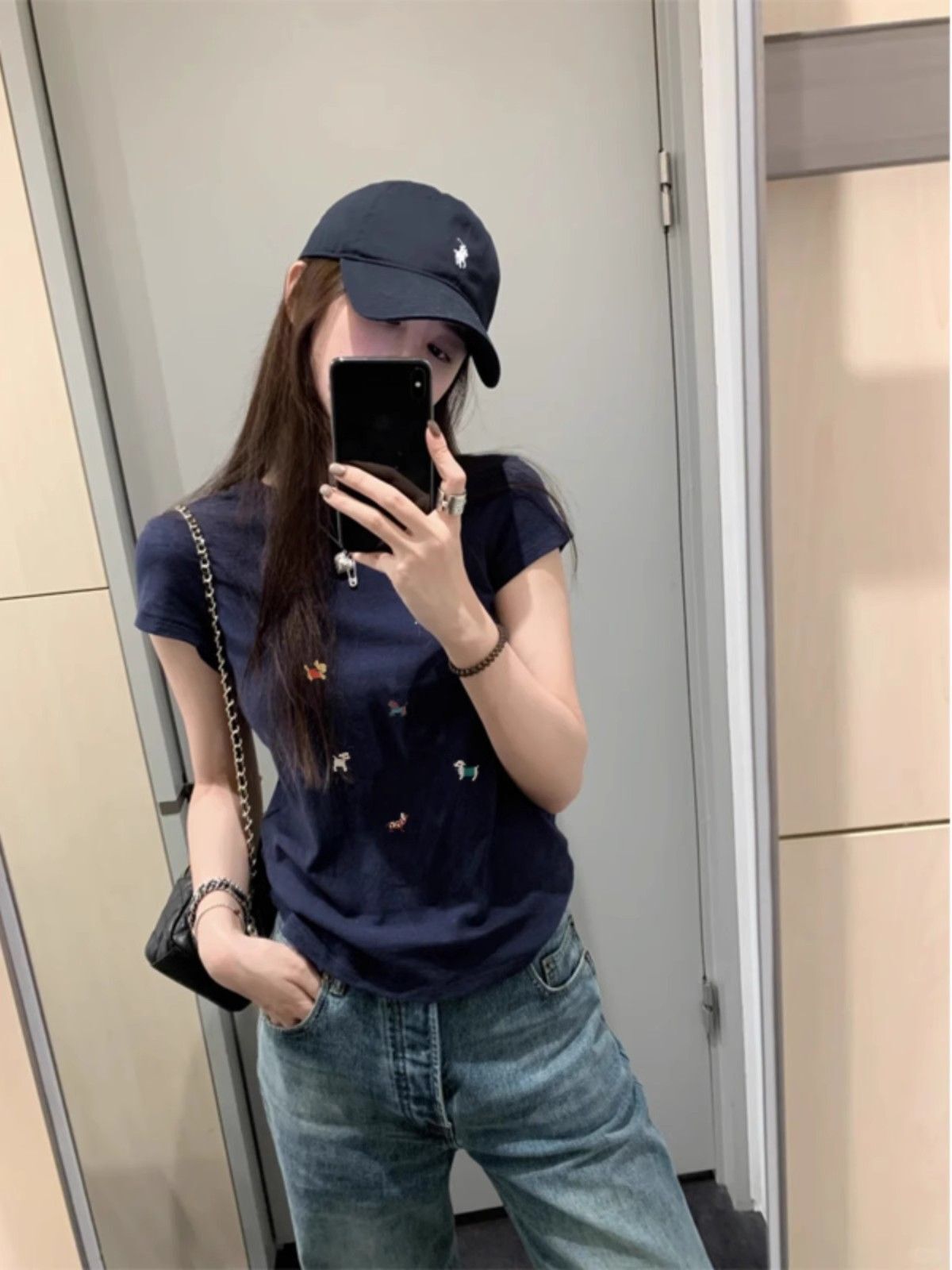 【1*1纯棉 常规款】印花正肩常规短袖 高弹力新款夏季修身显