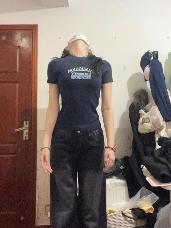 【1*1纯棉 常规款】印花正肩常规短袖 高弹力新款夏季修身显 【1*1纯棉 常规款】印花正肩常规短袖 高弹力新款夏季修身显