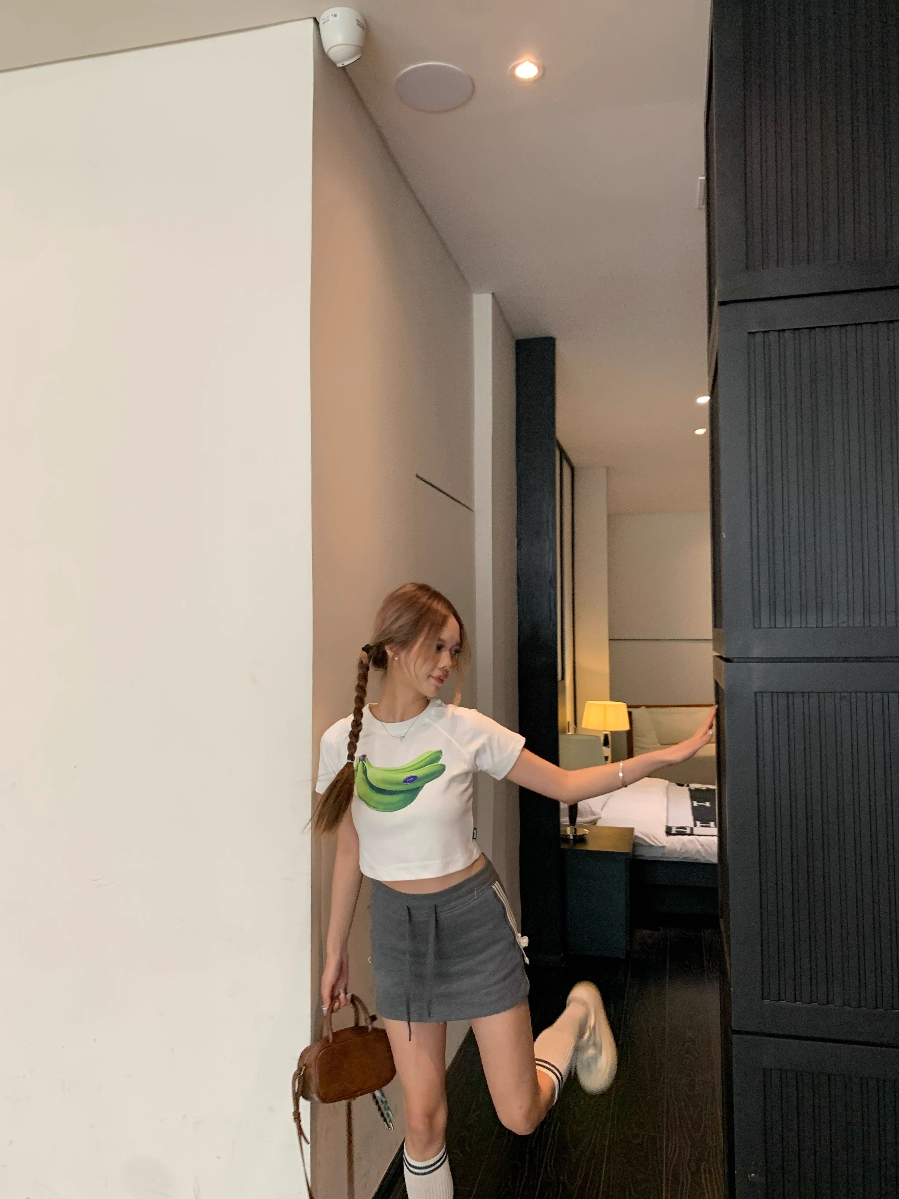 1*1纯棉 高弹力新款夏季短袖短款搭配高腰裤修身显瘦洋气上衣