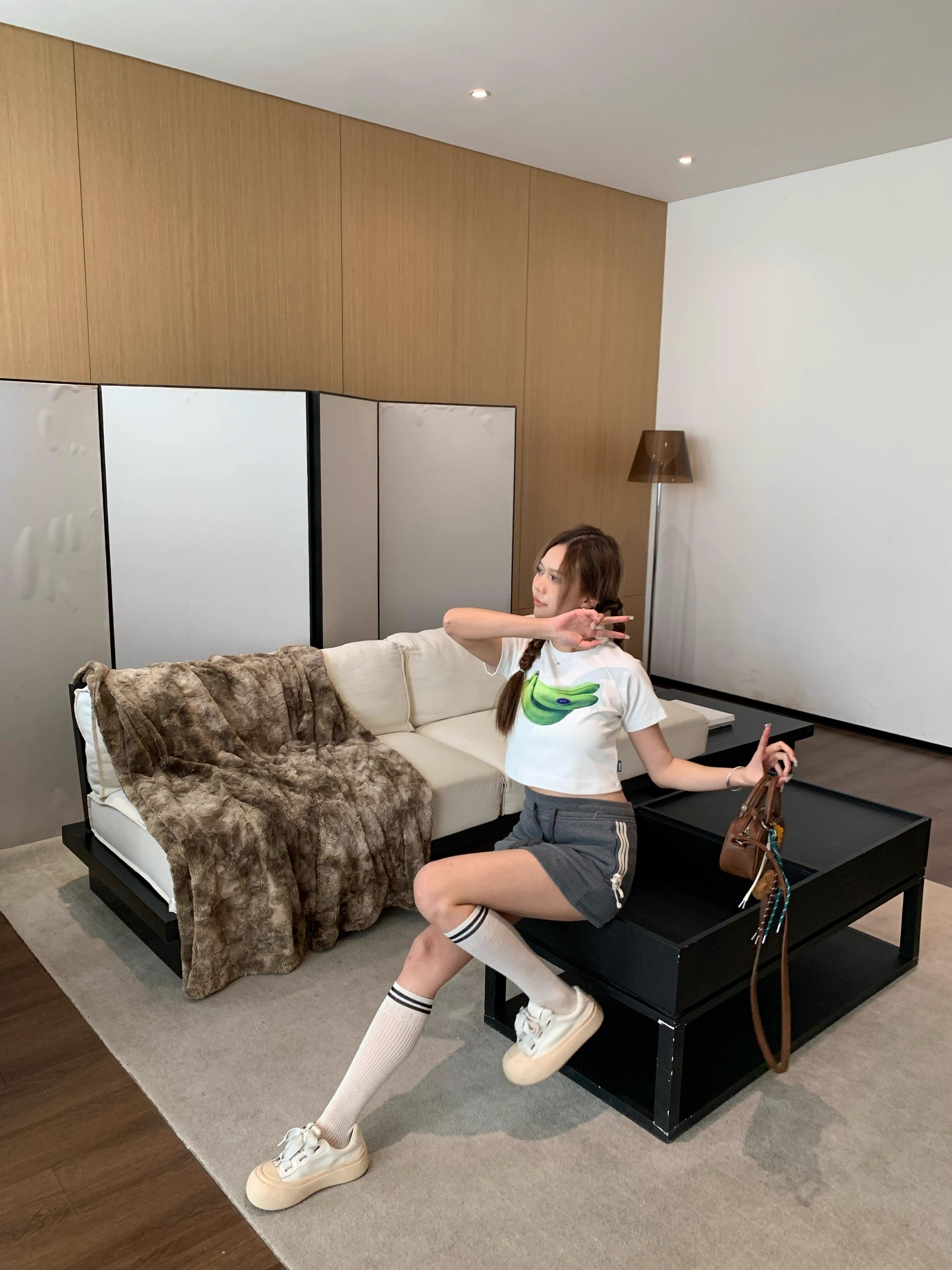 1*1纯棉 高弹力新款夏季短袖短款搭配高腰裤修身显瘦洋气上衣