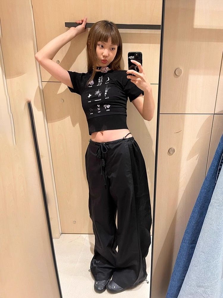 1*1纯棉 高弹力新款夏季短袖短款搭配高腰裤修身显瘦洋气上衣