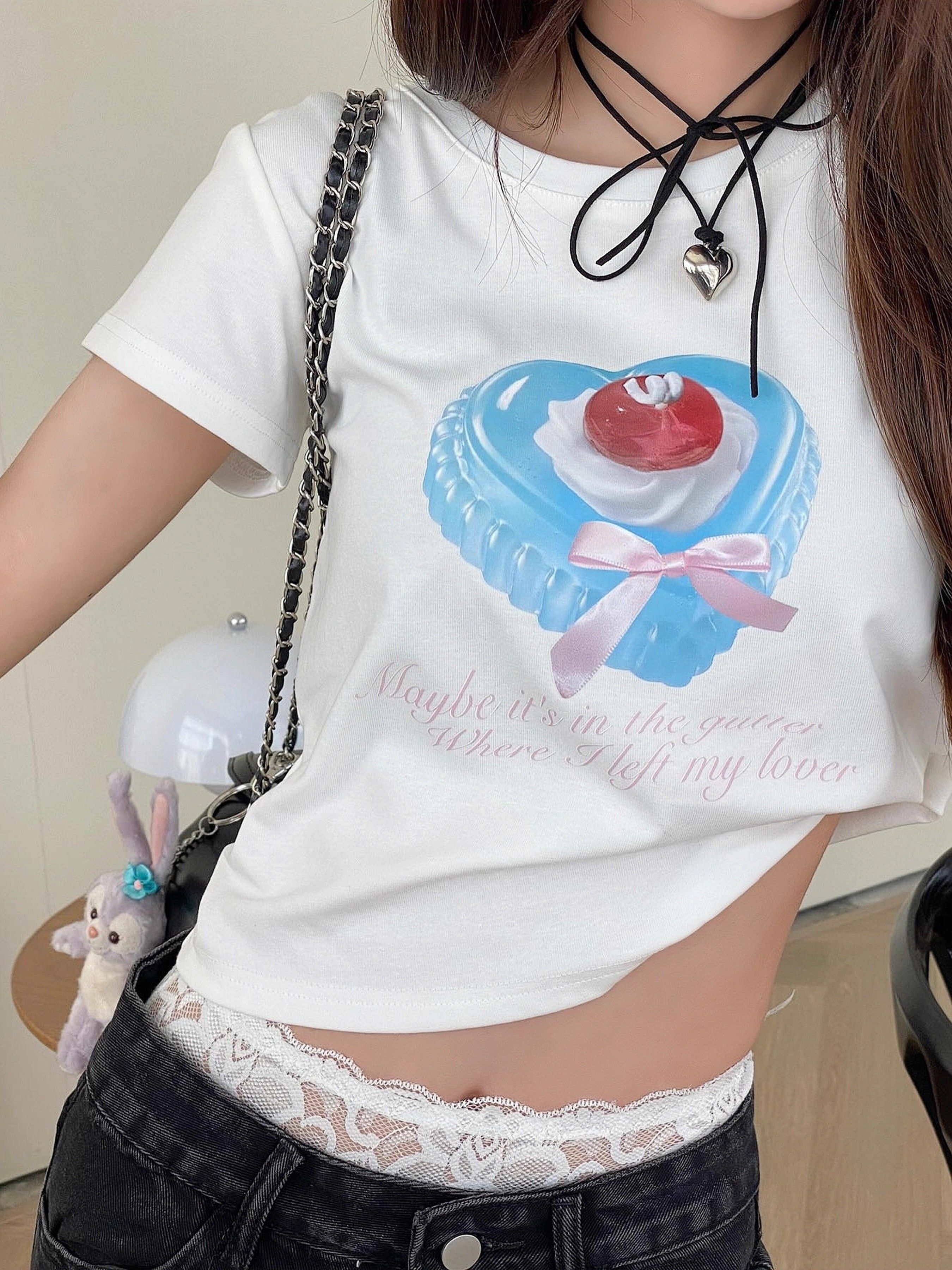 【1*1纯棉 常规款】印花正肩常规短袖 高弹力新款夏季修身显 【1*1纯棉 常规款】印花正肩常规短袖 高弹力新款夏季修身显